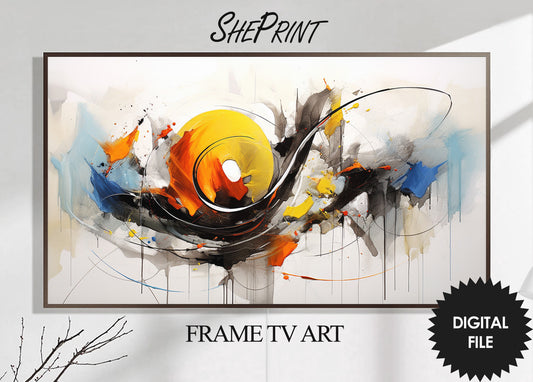 Samsung Frame TV Art Color Splash, Abstract Art, Oil Painting, Digital TV Art, Instant Download