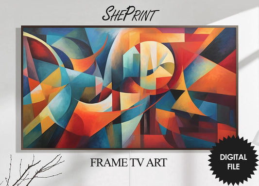 Samsung Frame TV Art, Colorful Abstract Art, Vibrant Colors, Oil Painting, Digital TV Art, Instant Download