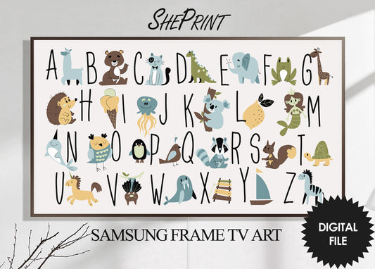Samsung Frame TV Art Kids Alphabet | Cute Boho Style Alphabet | Children Tv Art | Digital TV Art | Frame TV Art For Kids | Instant Download