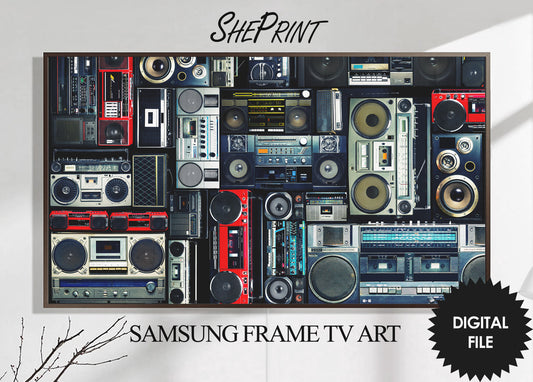 Samsung Frame TV Art Boombox Radio | Hip Hop Tv Art | Cassette Player Retro Art | 3840x2160 px JPEG | Digital TV Art | Instant Download