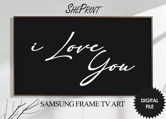 Valentines Day Samsung Frame TV Art | I Love You Minimalist Black & White Art | Digital TV Art | 3840 x 2160 pixels JPEG | Instant Download