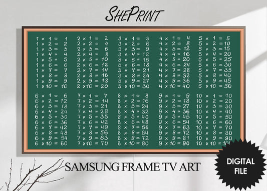Samsung Frame TV Art Kids | Multiplication Chart | Educational Art | Digital TV Art | Frame TV art for Kids | Instant Download