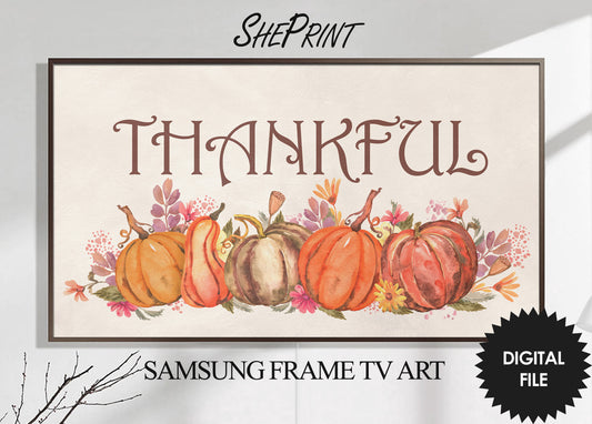 Samsung Frame TV Art Thanksgiving Banner | Happy Thanksgiving TV Art | Thankful Digital Tv Art | Instant Download