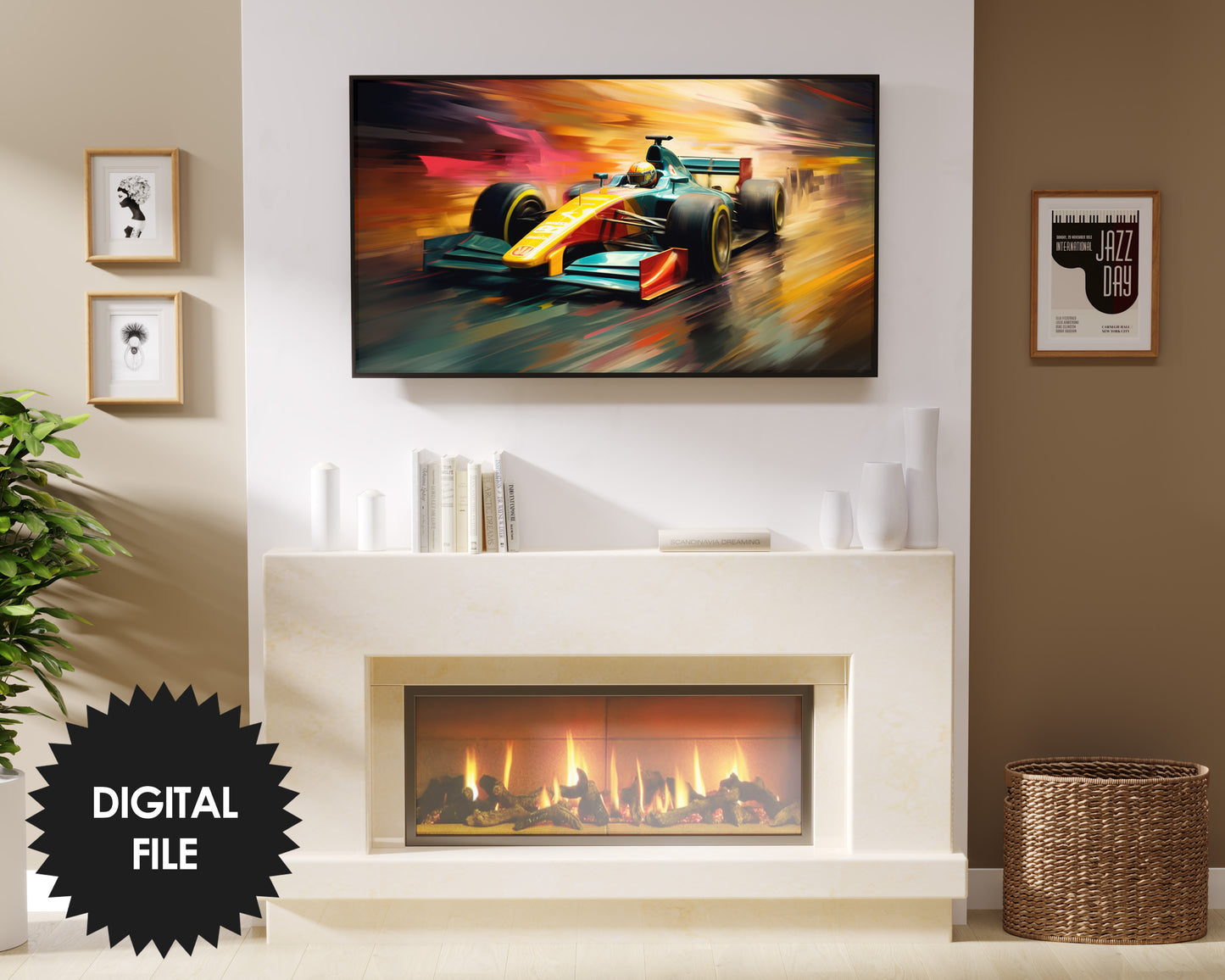 Frame TV Art | Formula 1 Abstract Art | Oil Painting TV Art | Digital TV Art | Instant Download