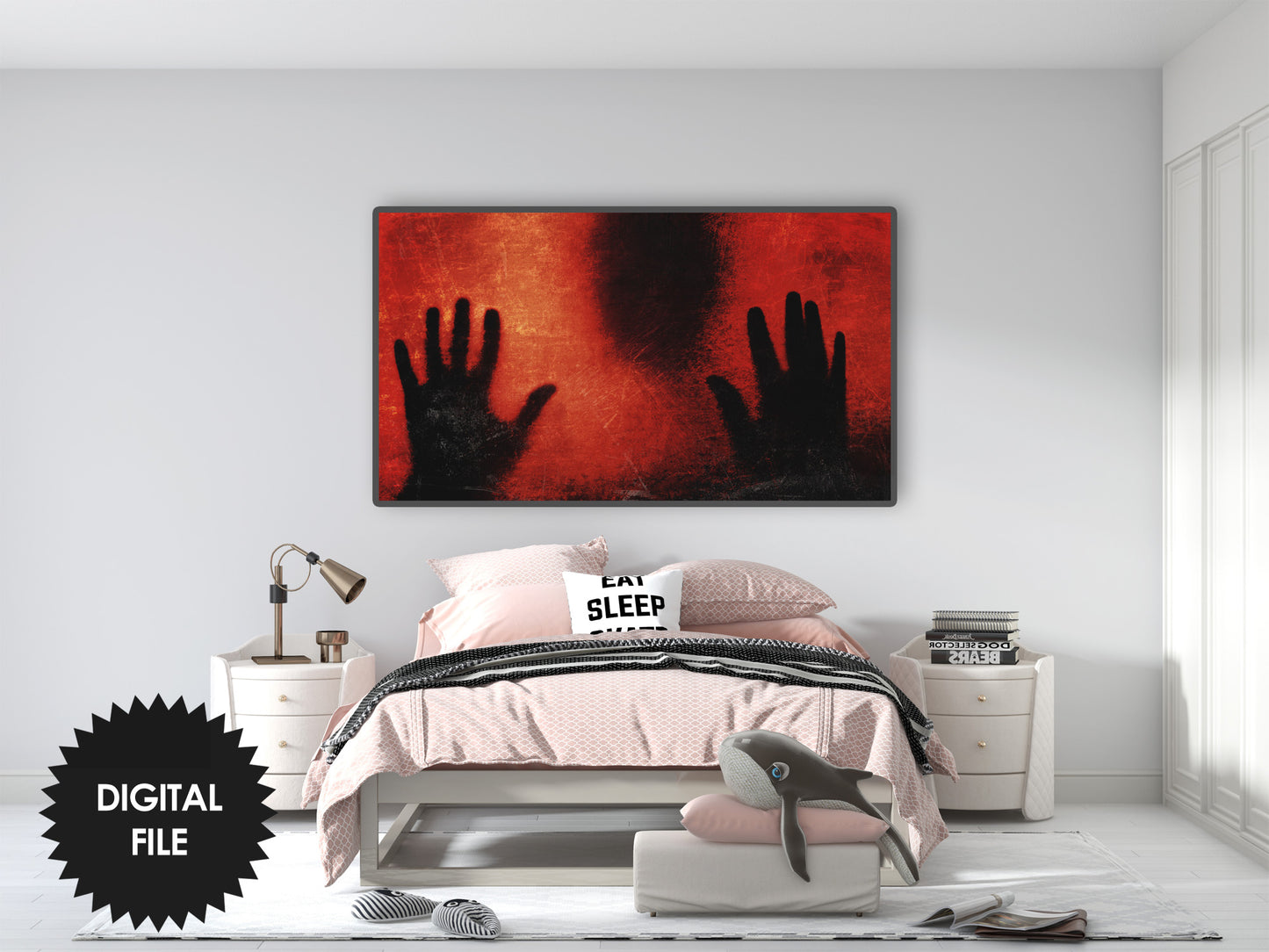 Samsung Frame TV Art | Trapped in Screen Halloween Horror TV Art | Digital TV Art | Instant Download