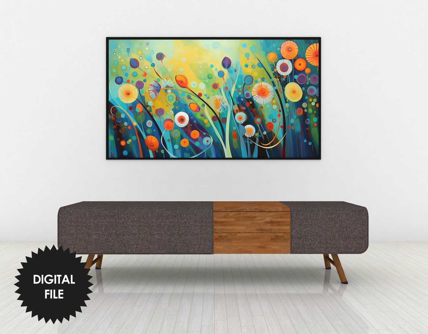 Samsung Frame TV Art Colorful Spring, Abstract Art, Spring Floral Art, Flowers Oil Painting, Digital TV Art, Instant Download