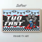 Two Fast Samsung Frame TV Art | Happy Birthday Racing Car Art For Boys Set of 2. Dark blue version preview.