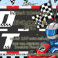 Two Fast Samsung Frame TV Art | Happy Birthday Racing Car Art For Boys Set of 2. Dark blue version close up view