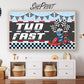 Two Fast Samsung Frame TV Art | Happy Birthday Racing Car Art For Boys Set of 2. Dark blue version preview. Kids room