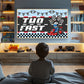 Two Fast Samsung Frame TV Art | Happy Birthday Racing Car Art For Boys Set of 2. Dark blue version preview. Boys room.