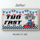 Two Fast Samsung Frame TV Art | Happy Birthday Racing Car Art For Boys Set of 2. Light blue version preview.