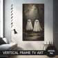 Vertical Frame TV Art, Two Ghosts In The Forest Halloween TV Art, preview on Samsung Frame TV when mounted vertically