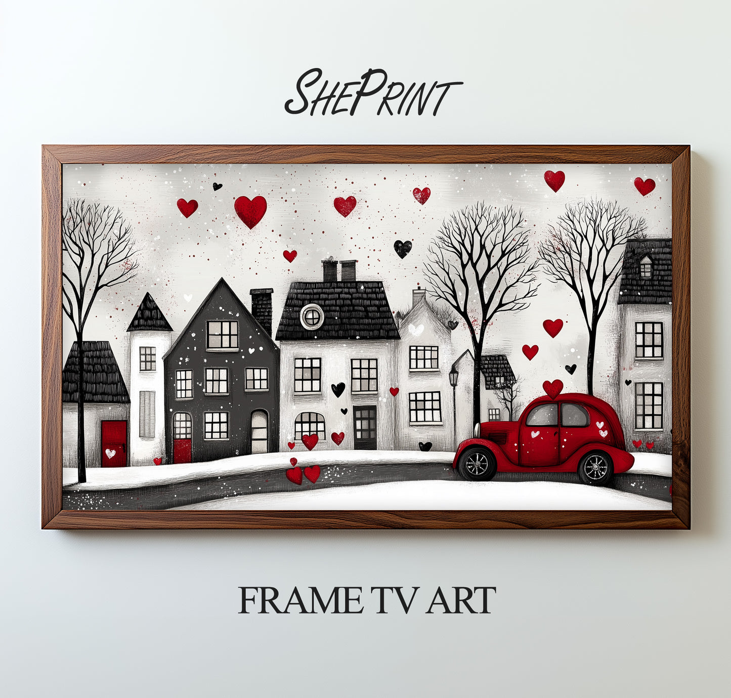 Frame TV Art Cute Red Valentine's Day Car preview