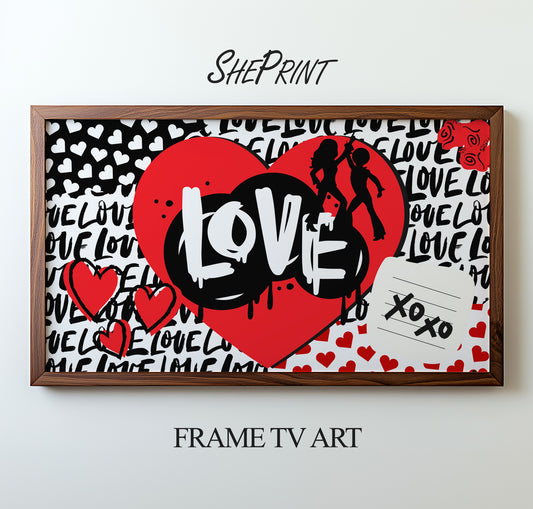 Graffiti Love – Modern Valentine’s Frame TV Art for Kids &amp; Teens preview on screen