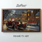 Vintage Christmas Frame TV Art, 10 Images Collage, Vibrant Colors, 3840x2160px JPGs, Instant Digital Download