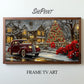 Vintage Christmas Frame TV Art, 10 Images Collage, Vibrant Colors, 3840x2160px JPGs, Instant Digital Download