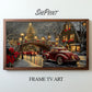 Vintage Christmas Frame TV Art, 10 Images Collage, Vibrant Colors, 3840x2160px JPGs, Instant Digital Download