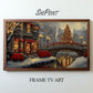 Vintage Christmas Frame TV Art, 10 Images Collage, Vibrant Colors, 3840x2160px JPGs, Instant Digital Download