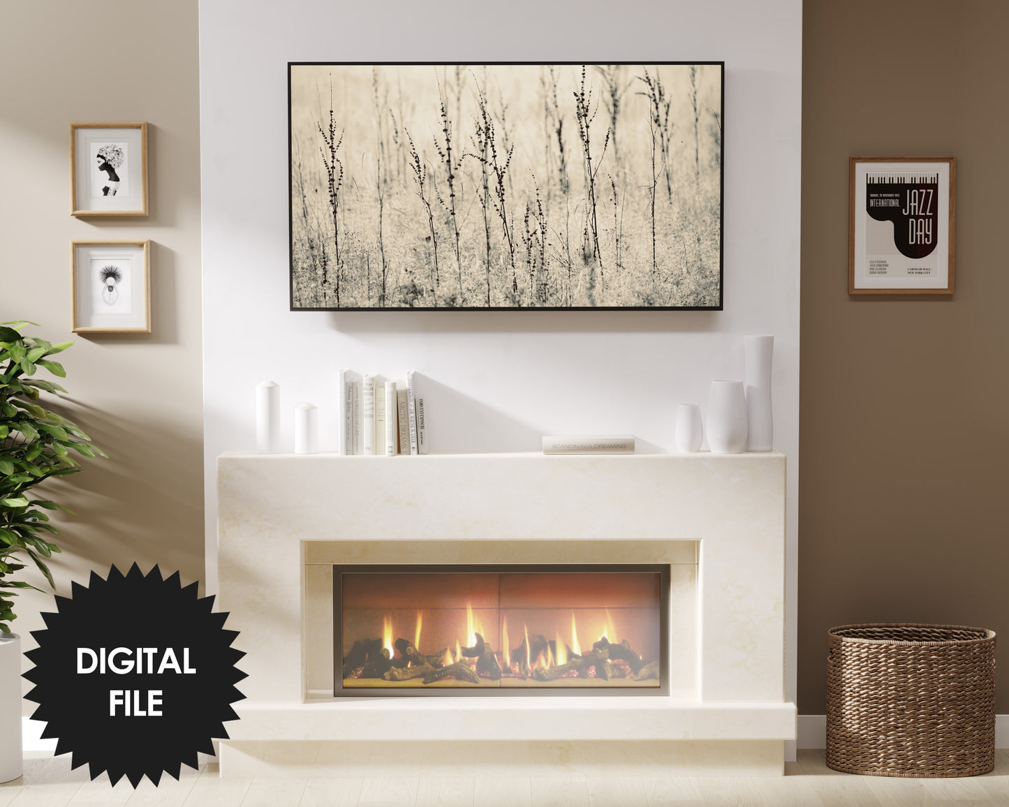 Vintage Fields Samsung Frame TV Art | Monochrome | Digital TV Art | Digital Painting | Instant Download