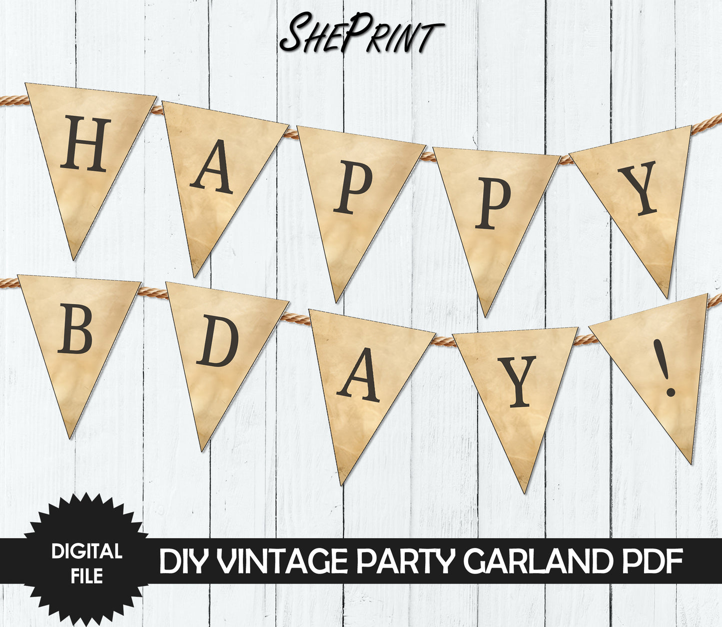 Printable Vintage DIY Garland preview