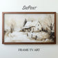 Vintage Winter Cottage Scene Frame TV Art peview