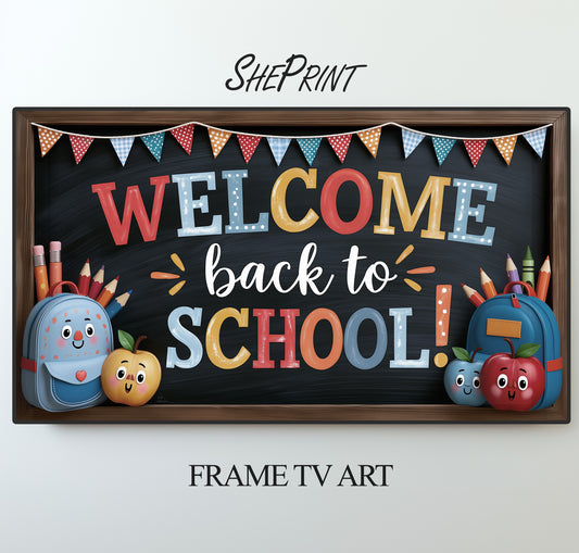Welcome Back to School | Classroom TV Backdrop | 3840x2160px JPEG Digital Download