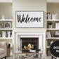 Frame TV Art, Welcome, Ink Calligraphy preview in modern living room