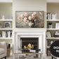 White Roses In Vase TV Art | Soft Colors Still Life Painting preview in modern living room