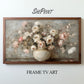 Frame TV Art, Wild Flowers In Vase Vintage Fine Art, Soft Colors Still Life Painting, 3840x2160 px JPEG Instant Download