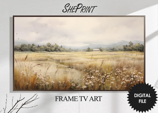 Samsung Frame TV Art Wildflower Meadow, Spring or Summer Floral Art preview on Samsung Frame TV