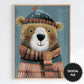 Nursery Wall Art, Winter Animals Kids Room Art, Bear print preview - desaturated