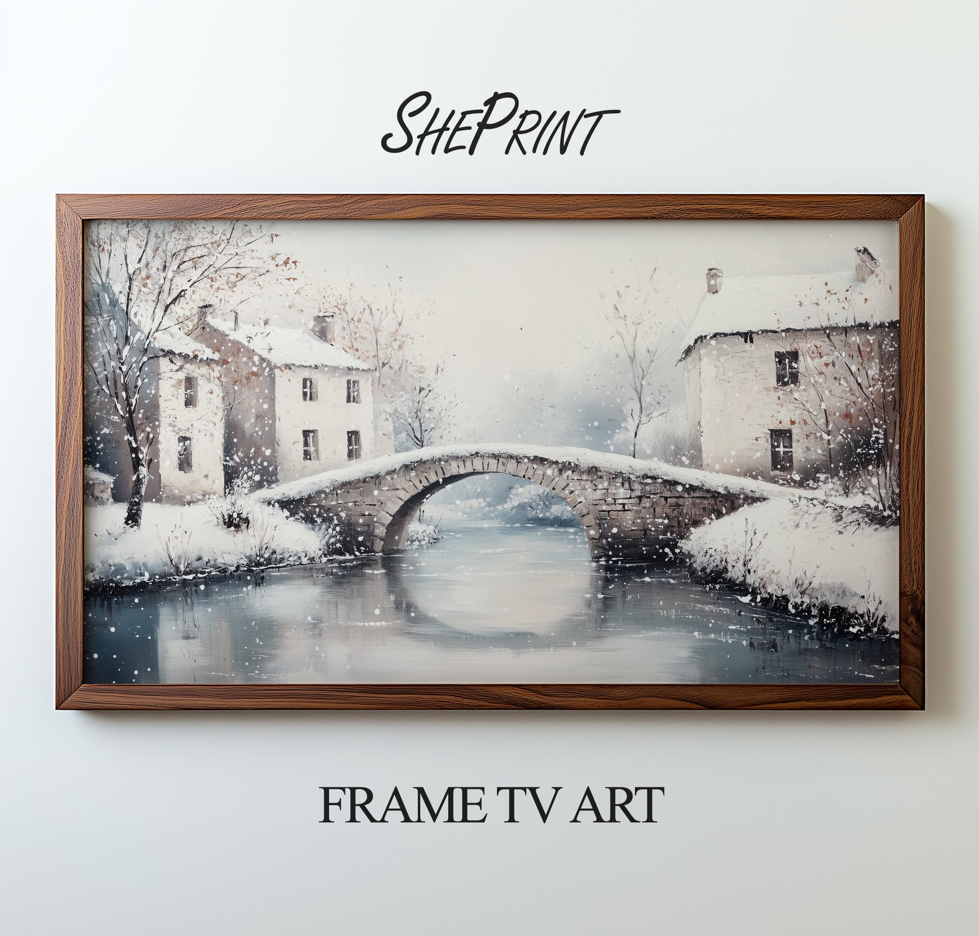 Winter Bridge Frame TV Art preview