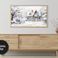 Christmas Frame TV Art | Winter Cottage At The End Of The Street | Digital TV Art | Digital Watercolor Painting | Instant Download JPEG