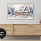 Christmas Frame TV Art | Cheerful Winter Cottage | Digital TV Art | Digital Watercolor Painting | Instant Download JPEG