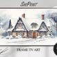 Christmas Frame TV Art | Country Winter Cottage | Digital TV Art | Digital Watercolor Painting | Instant Download JPEG