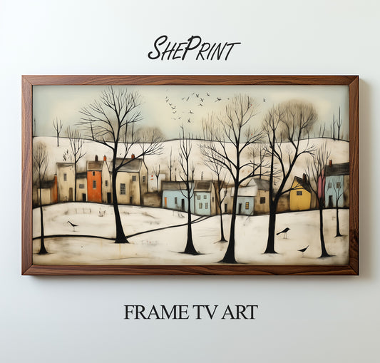 Winter Day Frame TV Modern Abstract Art 