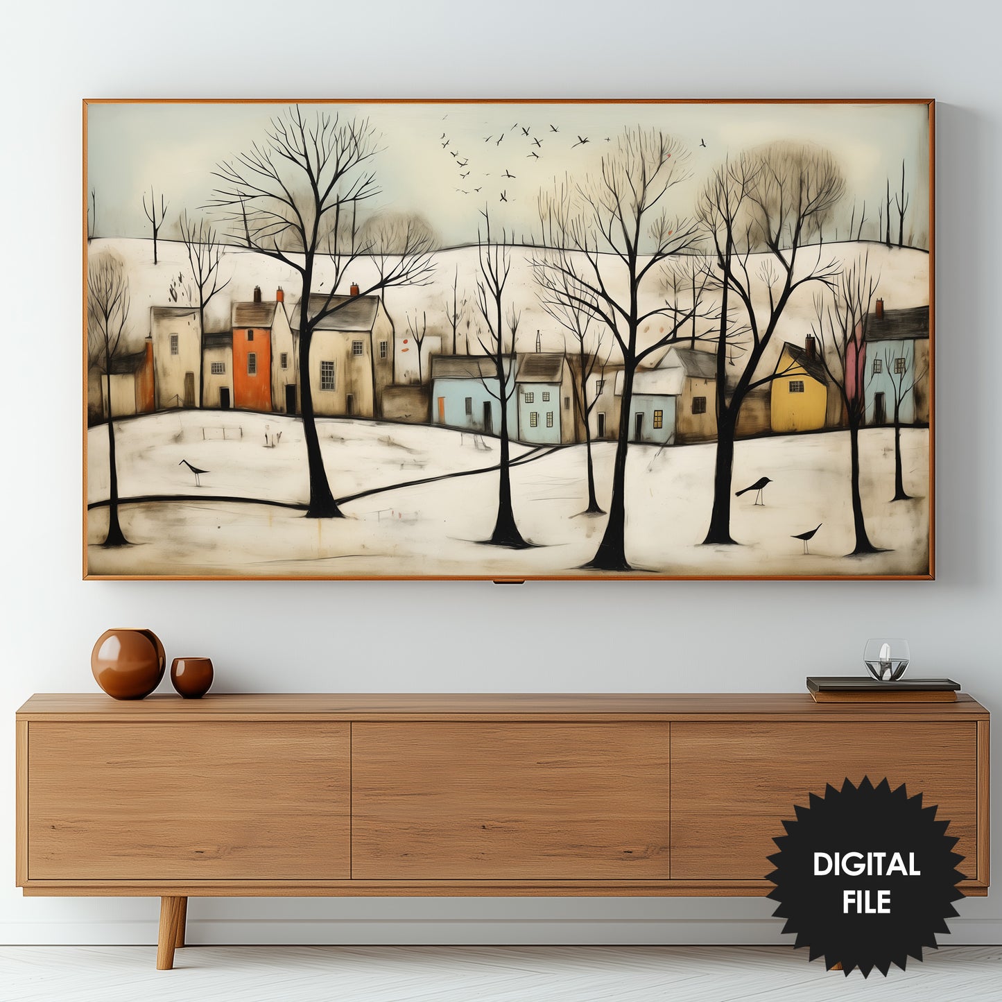 Winter Day Frame TV Modern Abstract Art preview on screen
