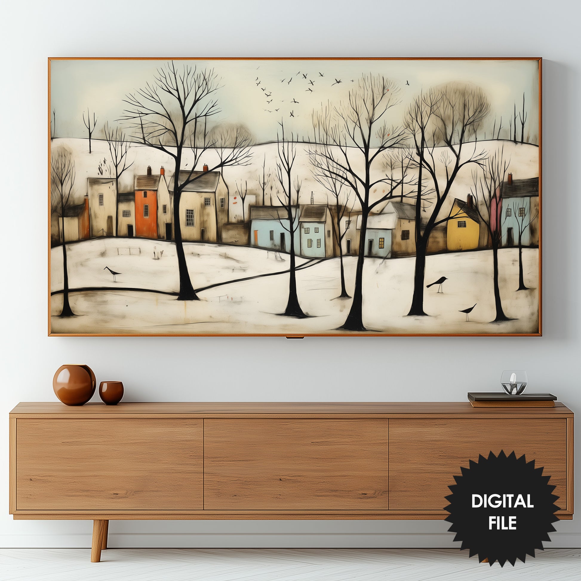 Winter Day Frame TV Modern Abstract Art preview on screen