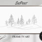 Samsung Frame TV Art Winter Forest Line Art, Minimalism, peview