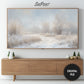 Frame TV Art Winter Landscape Painting preview with light wood frame