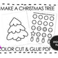 Make A Christmas Tree Template For Kids, Color Cut and Glue Activity 2 pages PDF