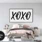 Happy Valentines Day TV Art XOXO | Modern Black and White Art preview in bedroom