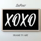 Happy Valentines Day TV Art XOXO | Modern White on Black Art