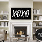 Happy Valentines Day TV Art XOXO | Modern White on Black Art preview in modern black and white ambience