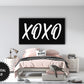 Happy Valentines Day TV Art XOXO | Modern White on Black Art preview in bedroom