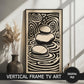 Zen Rocks Linocut Vertical TV Art, 2160x3840px JPEG, Instant Digital Download