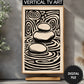 Zen Rocks Linocut Vertical TV Art, 2160x3840px JPEG, Instant Digital Download preview 2