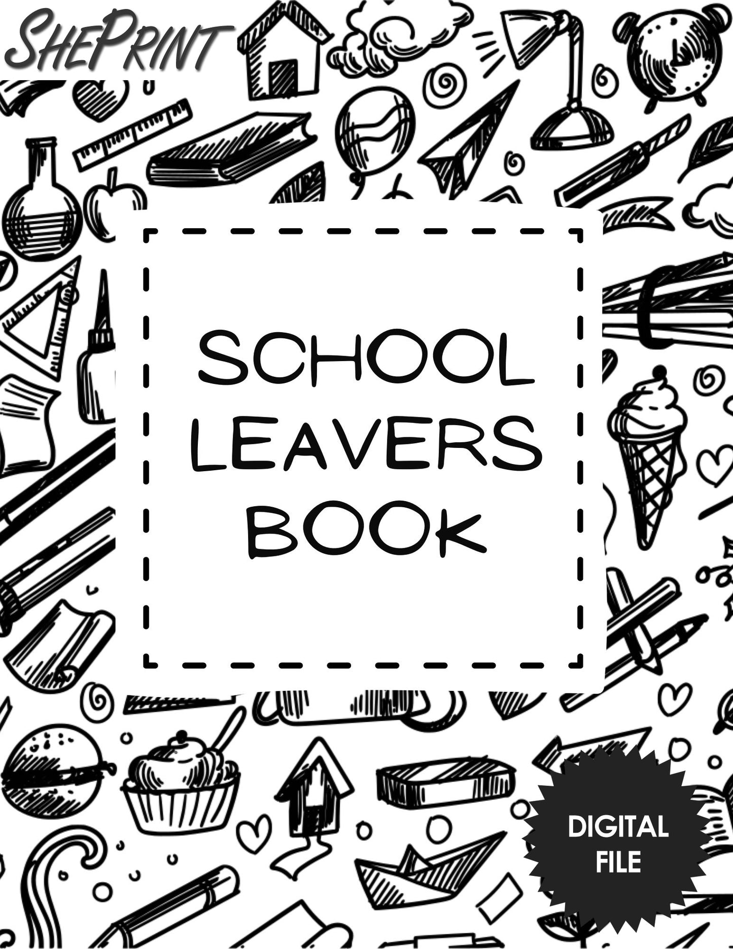 Printable School Leavers Book, Message Book, Year 6 Leavers Scrapbook, 4 Pages Letter Size PDF, Instant Download
