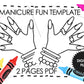 Manicure Fun Template For Girls, Nail Coloring Pages for Kids, 2 Pages PDF Left Hand & Right Hand Template, Print At Home, Instant Download